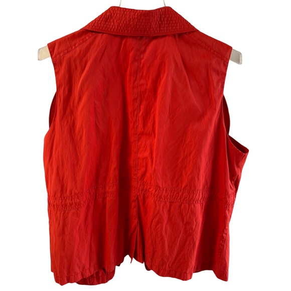 Multiples Orange Autumn Open Front Vest With Drawstring - Picture 2 of 6